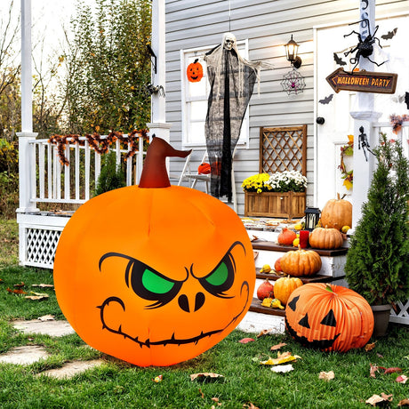 Calabaza inflable de Halloween de 4 pies con luz LED incorporada