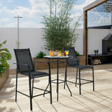 Juego de 3 taburetes de mesa de bar para patio exterior