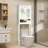 Ahorrador de espacio de baño, estante para inodoro con parte superior tallada y estante ajustable
