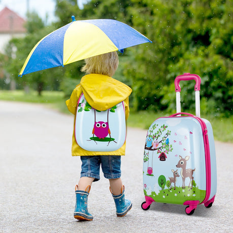 Juego de 2 piezas de equipaje de mochila de maleta ABS para niños