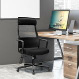 Adjustable Mesh Office Chair with Heating Support Headrest