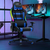 Silla Gaming Giratoria Ajustable con Luces LED y Mando a Distancia