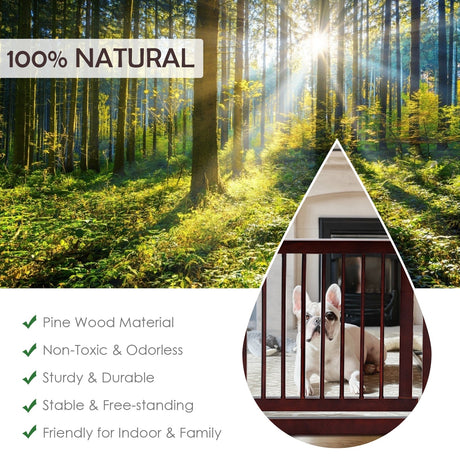 Valla de madera configurable plegable de 3 paneles para perros de 24 pulgadas