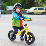 Bicicleta de equilibrio para niños sin pedales con manillar y asiento ajustables - Amarilla