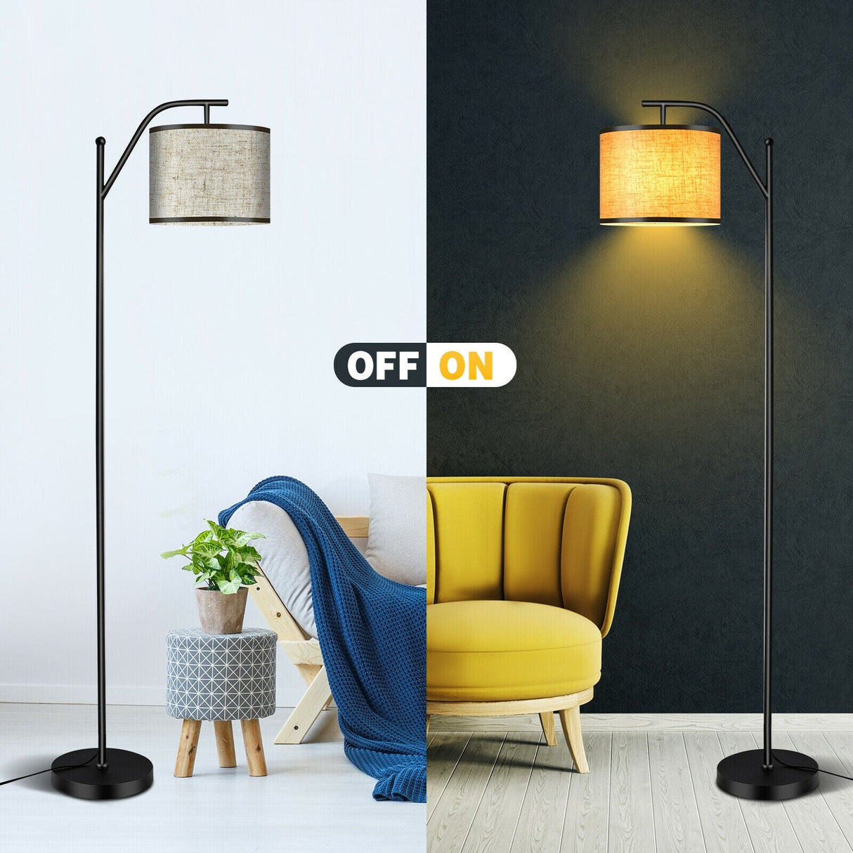 Lámpara de pie con cabezal ajustable para sala de estar y dormitorio