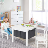 Juego de mesa de actividades 2 en 1 para niños y 2 sillas con mesa de bloques de construcción con almacenamiento