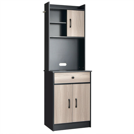 Alacena de cocina de 3 puertas y 71 pulgadas con despensa, bufé, almacenamiento y estante ajustable