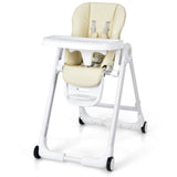 Baby Folding Convertible High Chair with Wheels and Adjustable Height