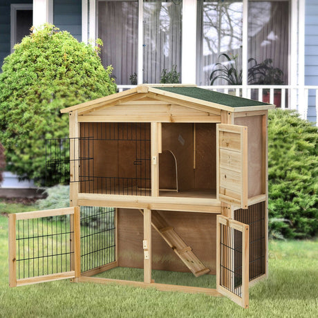 Gallinero de madera de 35 pulgadas con rampa