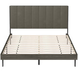 Base de cama tapizada Queen con cabecero capitoné