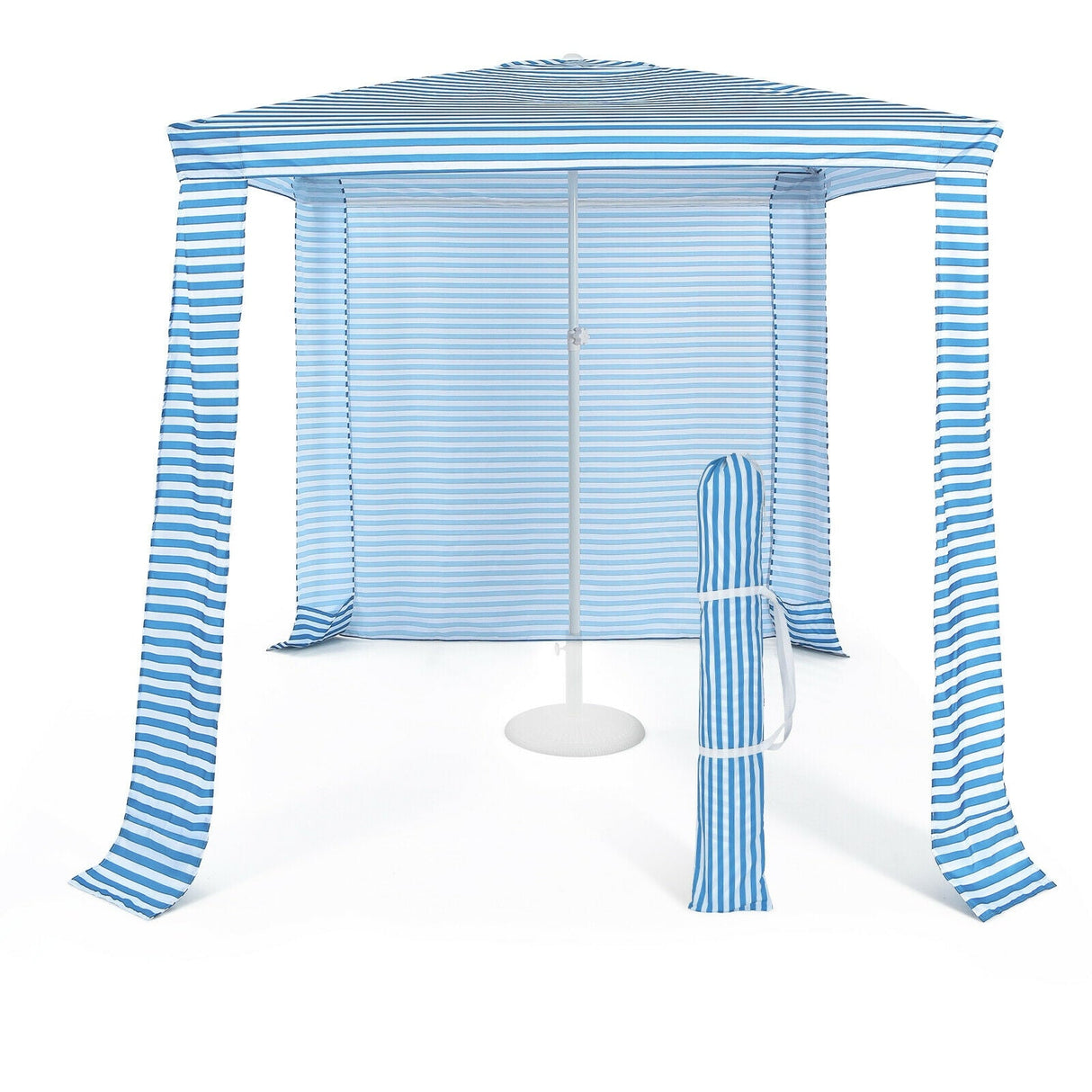 Cenador de playa plegable de 6.6 x 6.6 pies, fácil de montar, con bolsa de transporte