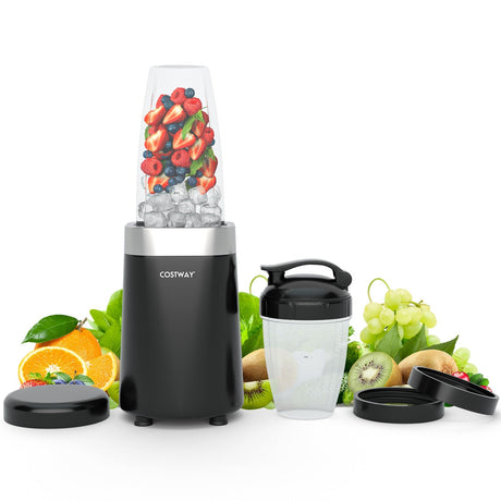 Batidora portátil de 1000 W con diseño de 6 cuchillas - Negra