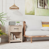 Wooden Nightstand with Drawer and Open Storage Compartment