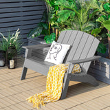 Sillón Adirondack de patio de HDPE para porche, jardín, patio trasero - Gris