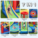 Castillo Inflable para Niños con Tobogán, Escalada, Parque Acuático, Piscina, sin Soplador