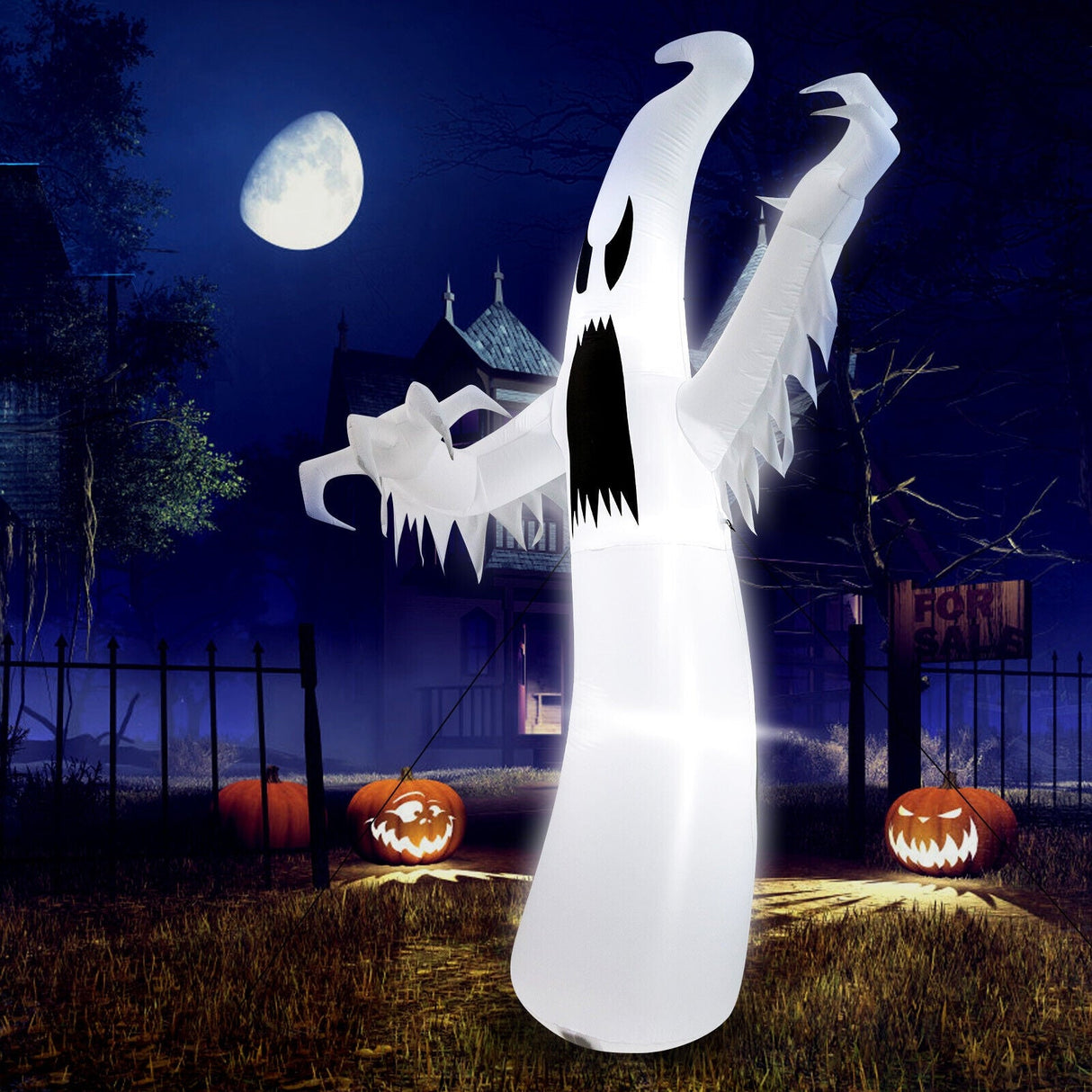 Fantasma inflable de Halloween de 3.65 m con luces LED