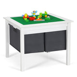 Mesa de construcción de bloques de doble cara 2 en 1 con cajones para niños - Blanca