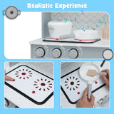 Juego de cocina de juguete de madera para niños con luces y sonidos realistas