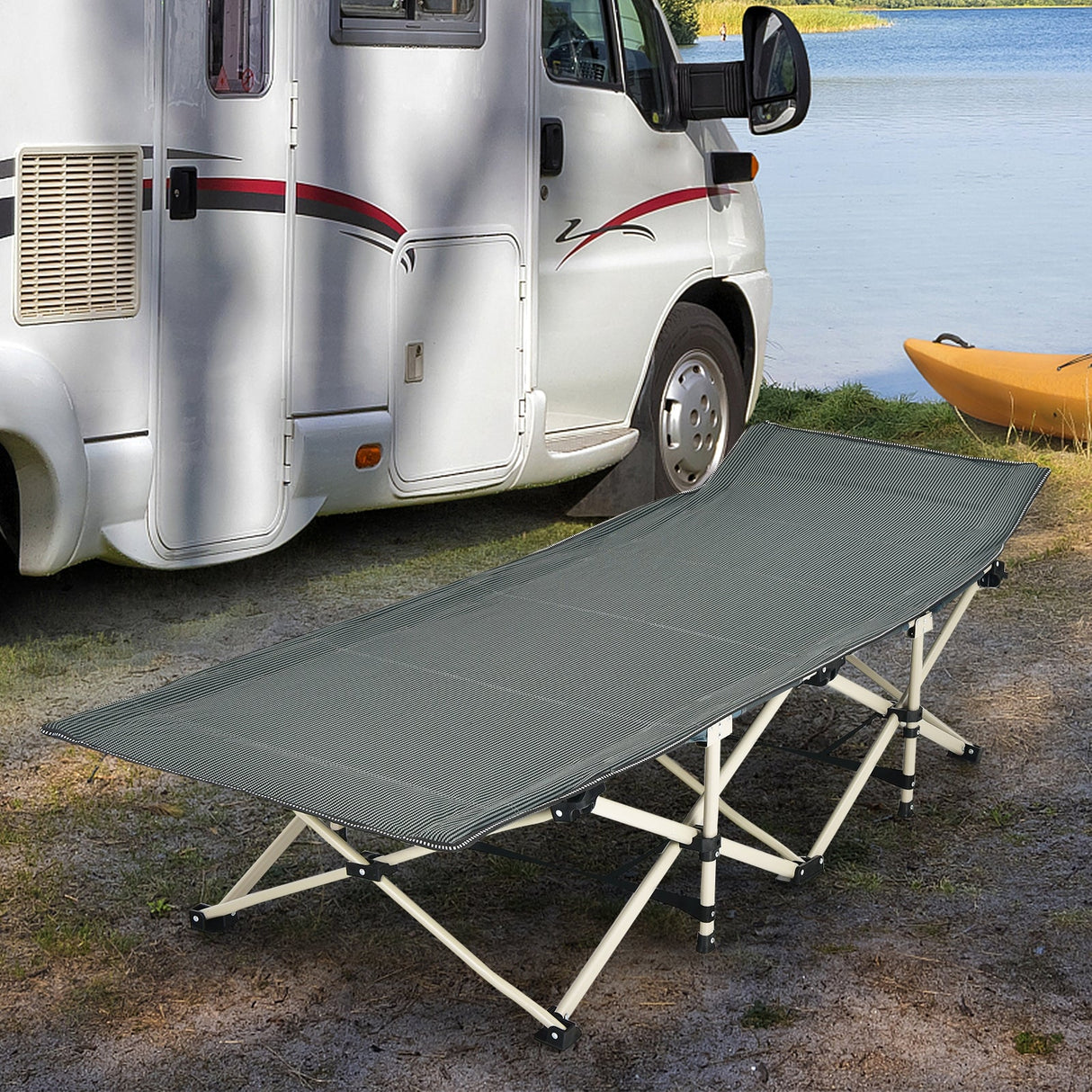 Catres de camping plegables anchos con bolsa de transporte