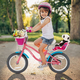 Bicicleta infantil de 16 pulgadas con ruedas de entrenamiento y cesta de almacenamiento
