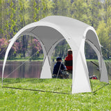 Refugio para el sol de patio de 3.35 x 3.35 metros, tienda de campaña tipo toldo, portátil, UPF 50+, para exteriores y playa - Blanco