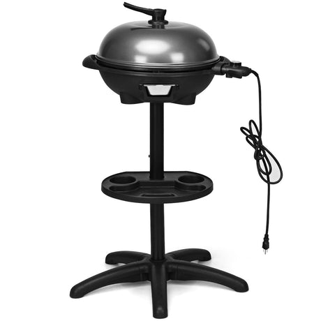 Parrilla eléctrica de exterior de 1350 W con soporte extraíble, fácil de instalar