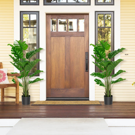 Set de 2 Piezas de Árbol Artificial Monstera de 5 Pies