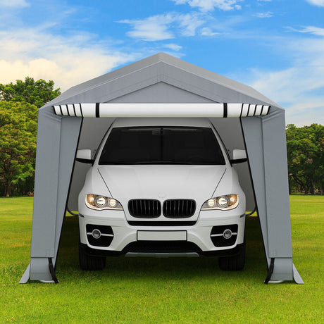 Cochera resistente para exteriores de 10 x 16/10 x 20 pies con 2 puertas