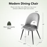 Dining Chair Set of 2 with Metal Base and Adjustable Pads