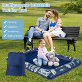 Cama de viaje inflable para niños pequeños con bomba eléctrica y barandillas elevadas