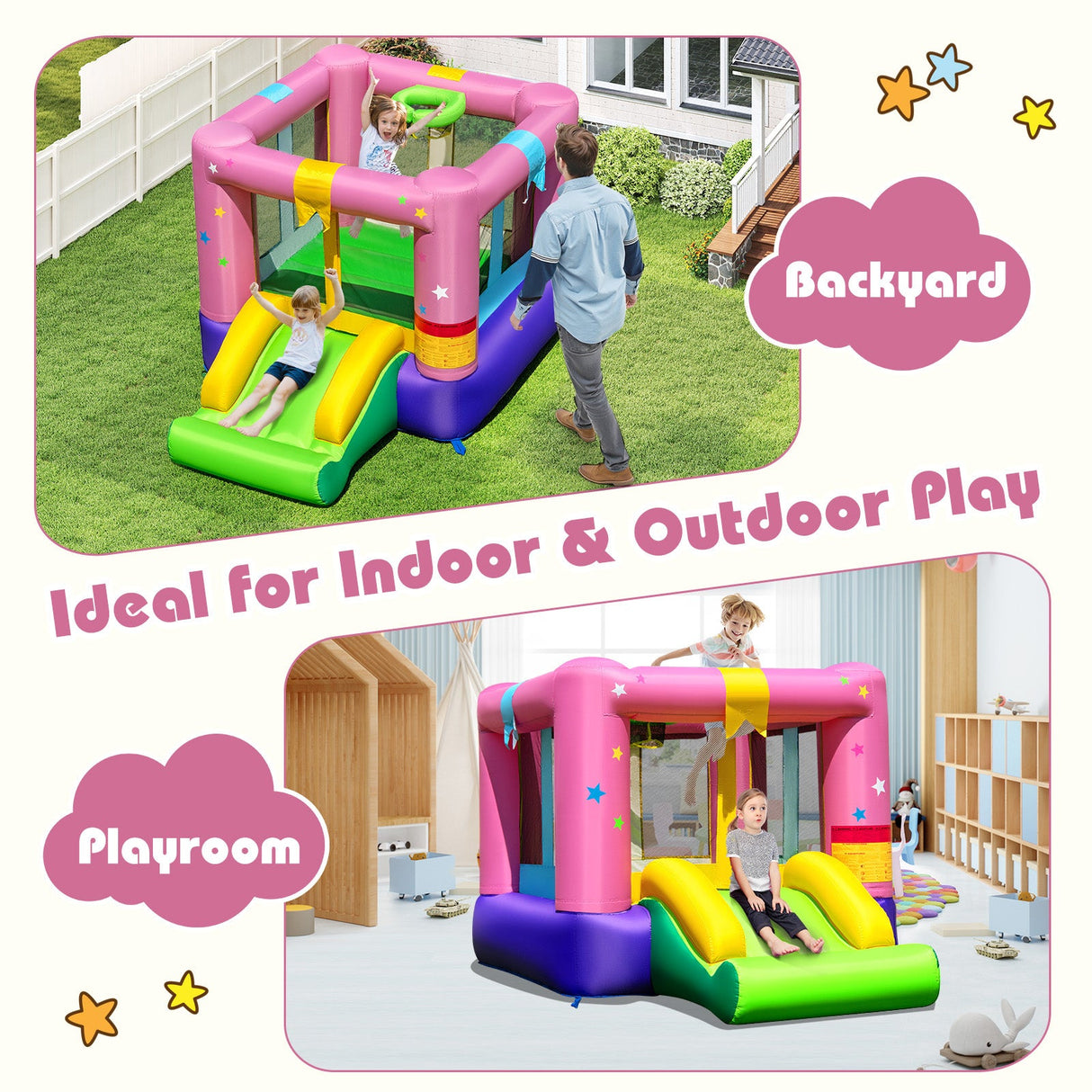 Inflatable Bounce House with Jumping Area for Indoor Outdoor Party