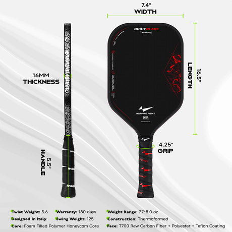 Pala de pickleball Nightblade - 14 mm
