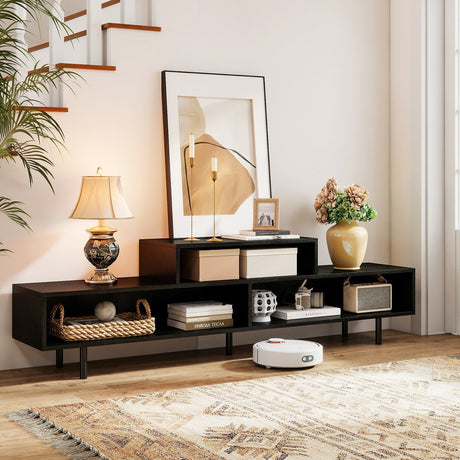 Mueble para TV de 3 Compartimentos para Televisores de hasta 70 Pulgadas con Compartimentos Abiertos