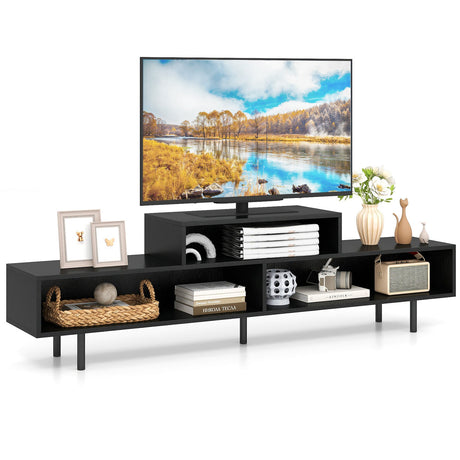 Mueble para TV de 3 Compartimentos para Televisores de hasta 70 Pulgadas con Compartimentos Abiertos