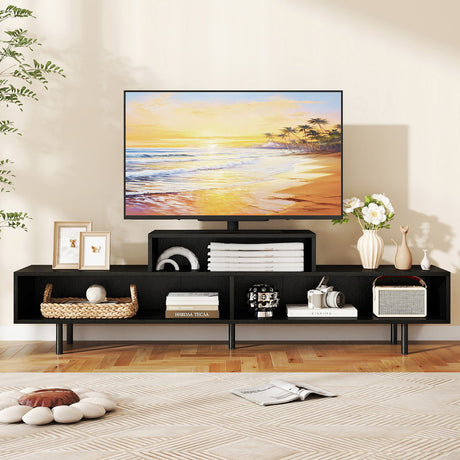 Mueble para TV de 3 Compartimentos para Televisores de hasta 70 Pulgadas con Compartimentos Abiertos