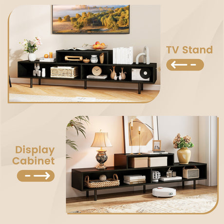 Mueble para TV de 3 Compartimentos para Televisores de hasta 70 Pulgadas con Compartimentos Abiertos