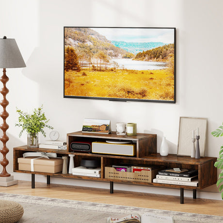 Mueble para TV de 3 Compartimentos para Televisores de hasta 70 Pulgadas con Compartimentos Abiertos