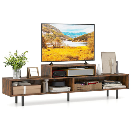 Mueble para TV de 3 Compartimentos para Televisores de hasta 70 Pulgadas con Compartimentos Abiertos