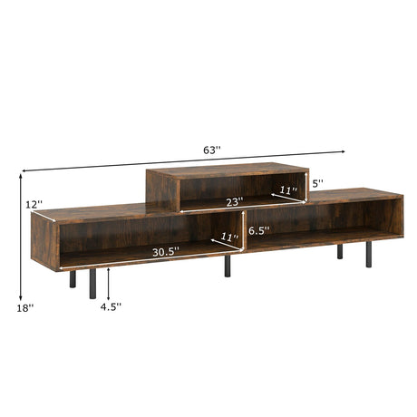 Mueble para TV de 3 Compartimentos para Televisores de hasta 70 Pulgadas con Compartimentos Abiertos
