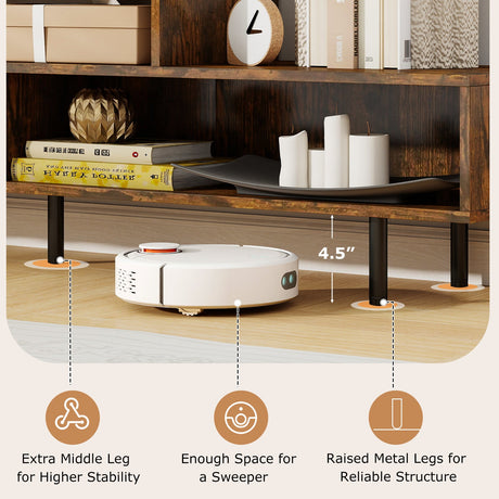 Mueble para TV de 3 Compartimentos para Televisores de hasta 70 Pulgadas con Compartimentos Abiertos