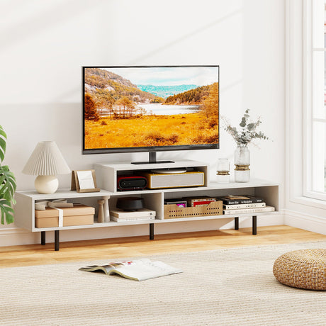 Mueble para TV de 3 Compartimentos para Televisores de hasta 70 Pulgadas con Compartimentos Abiertos