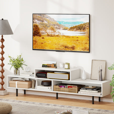 Mueble para TV de 3 Compartimentos para Televisores de hasta 70 Pulgadas con Compartimentos Abiertos