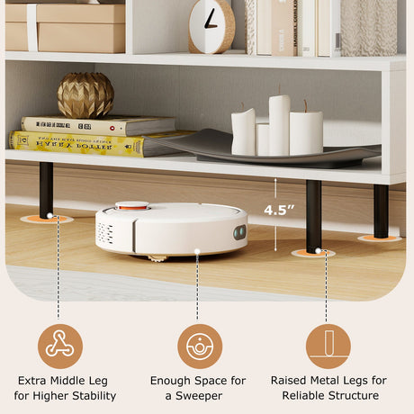 Mueble para TV de 3 Compartimentos para Televisores de hasta 70 Pulgadas con Compartimentos Abiertos
