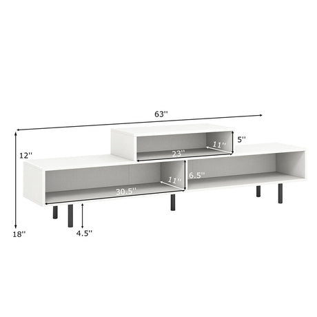 Mueble para TV de 3 Compartimentos para Televisores de hasta 70 Pulgadas con Compartimentos Abiertos
