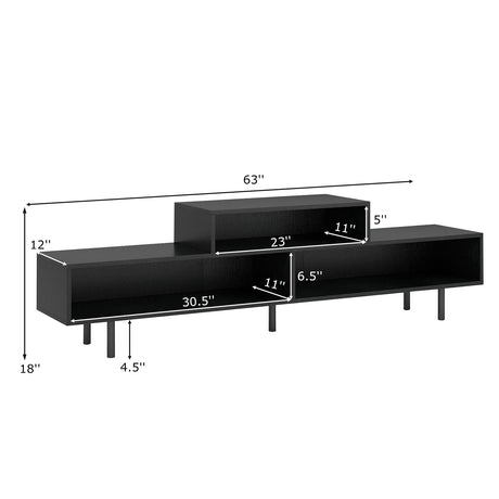 Mueble para TV de 3 Compartimentos para Televisores de hasta 70 Pulgadas con Compartimentos Abiertos