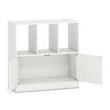 Estantería de 3 cubos con puertas Estantería cúbica de 3 niveles con compartimentos abiertos y armario
