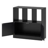 Estantería de 3 cubos con puertas Estantería cúbica de 3 niveles con compartimentos abiertos y armario