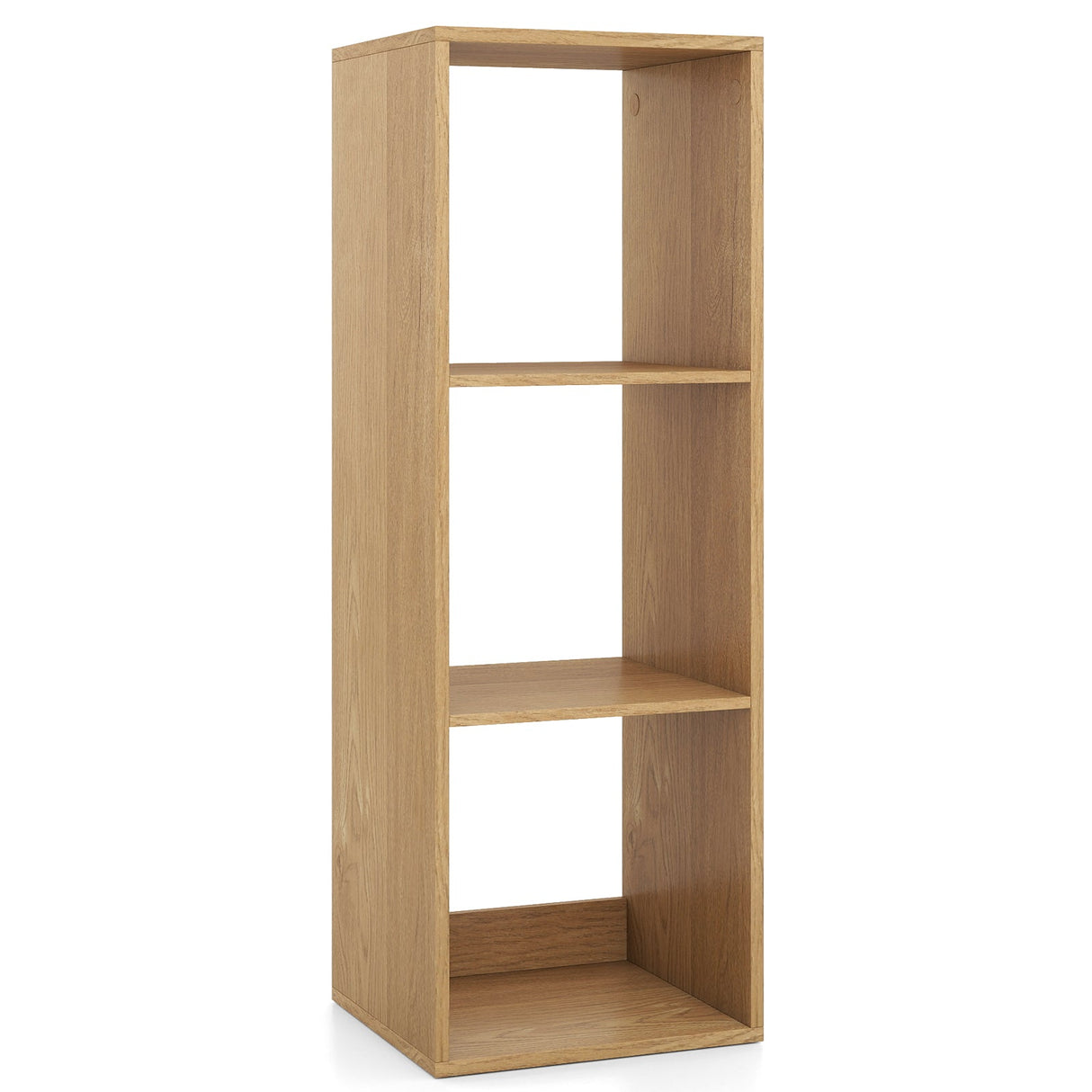 3 Cube Bookshelf with Back Guardrail for Living Room Bedroom
