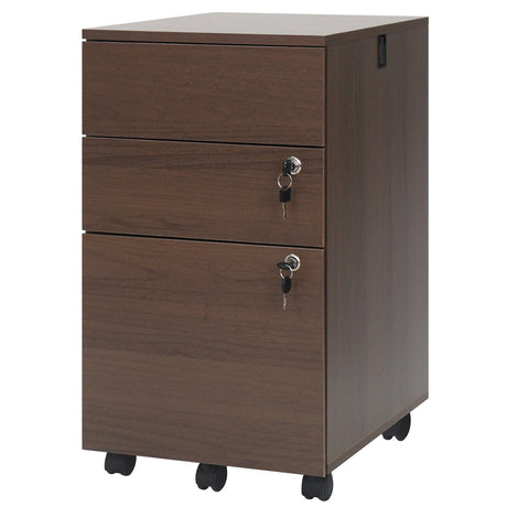 Archivador de 3 cajones con cerradura y pedestal de escritorio