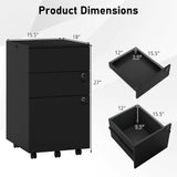 3 Drawer Filing Cabinet Locking Pedestal Desk